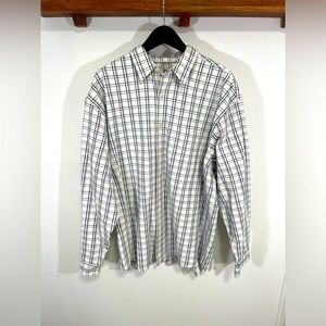 Vintage Eddie Bauer - Plaid White Button Up Mens Extra Large